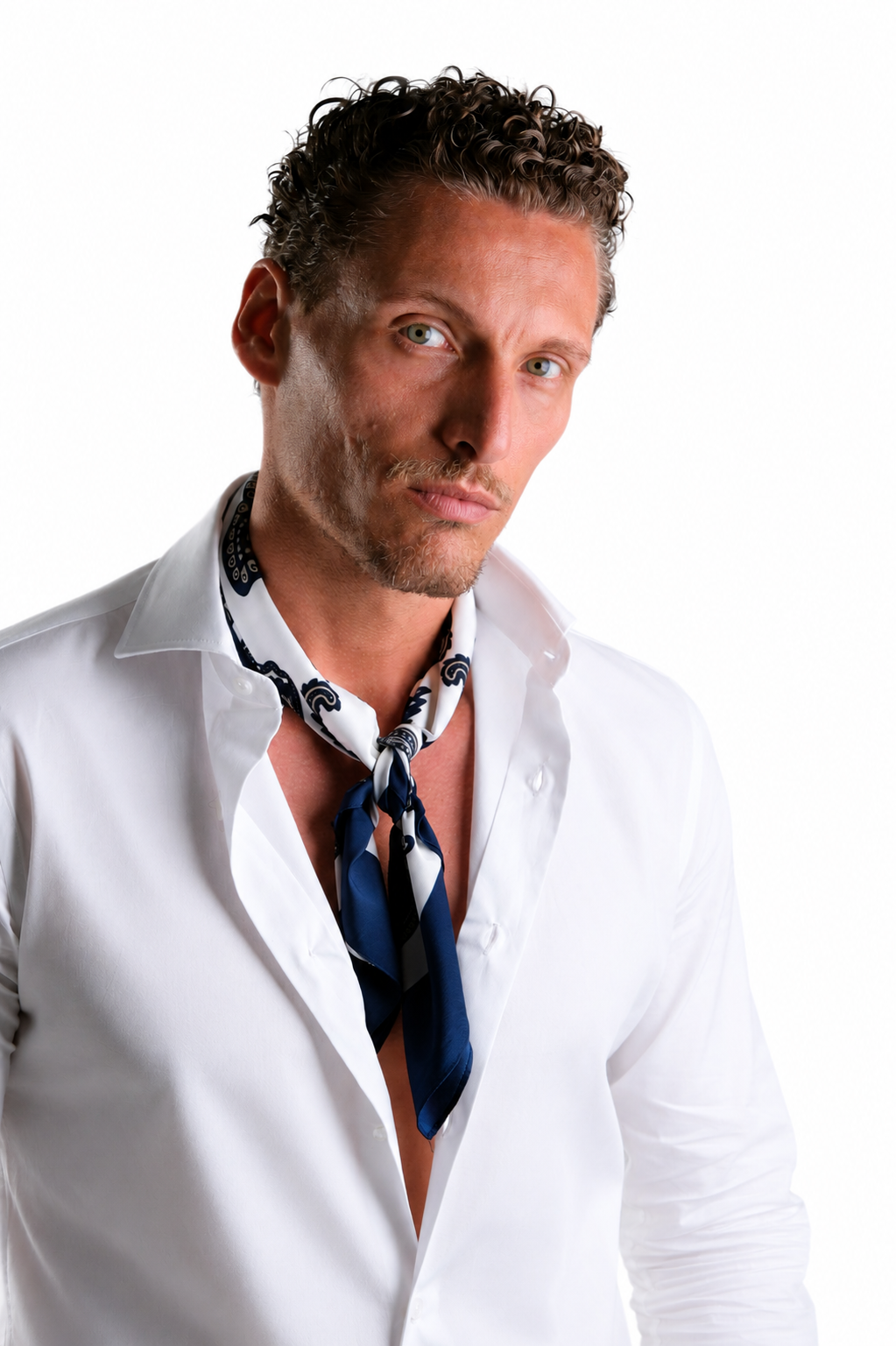 A.Caracciolo - Foulard Uomo - Tribale Bianco