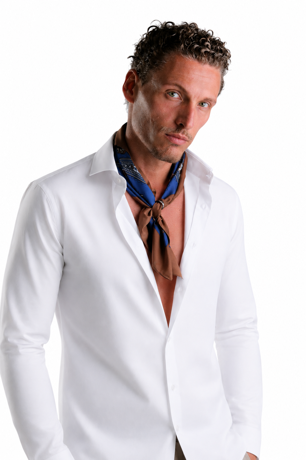 A.Caracciolo - Foulard Uomo - Tribale Bluette