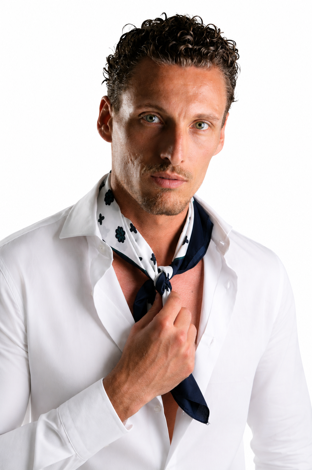 A.Caracciolo - Foulard Uomo - Daisy Bianco