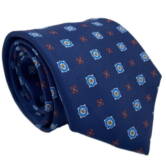 Cravatta Pizzo Blu in seta italiana A.Caracciolo
