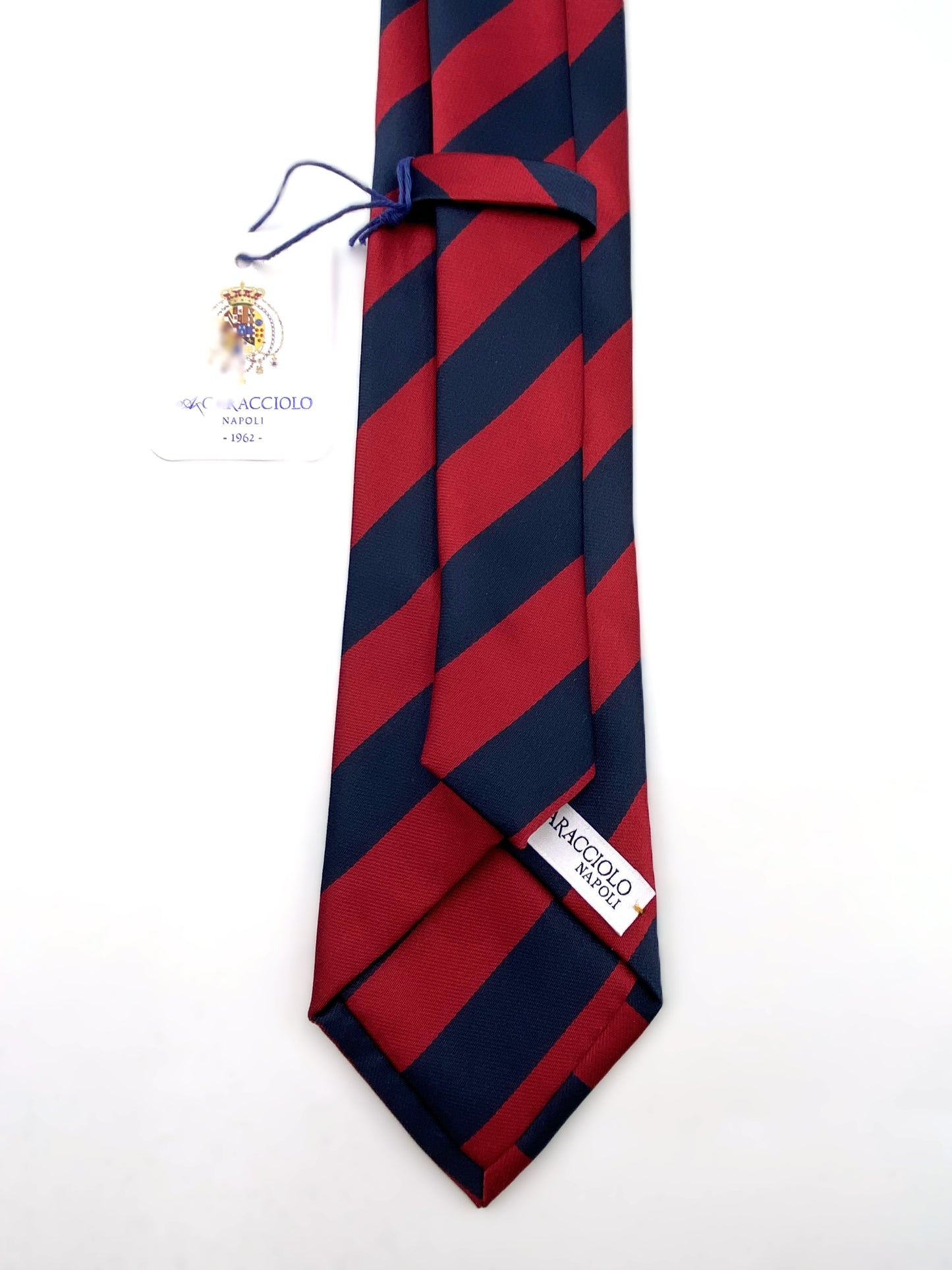 Cravatta Regimental Rosso/Blu in seta italiana A.Caracciolo