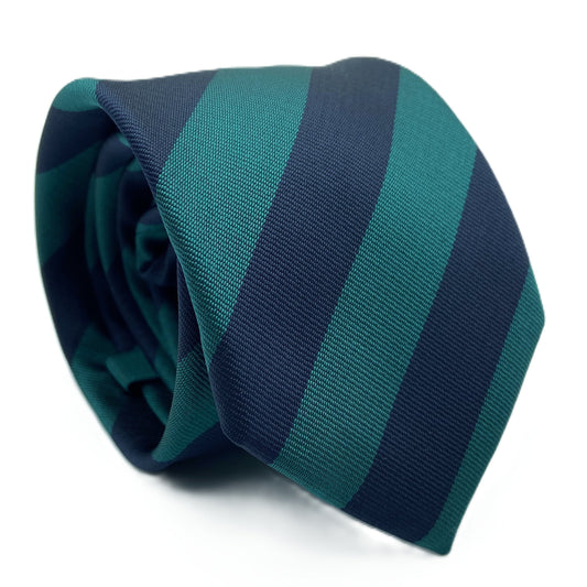 Cravatta Regimental Verde/Blu in seta italiana A.Caracciolo