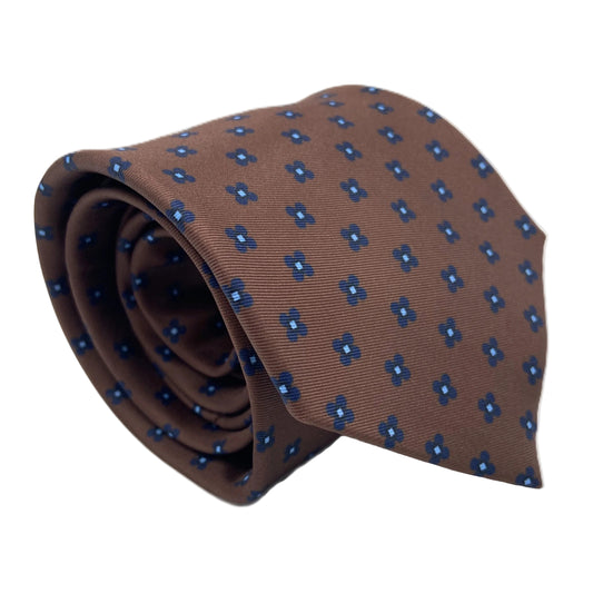 Cravatta - Flowers Marrone