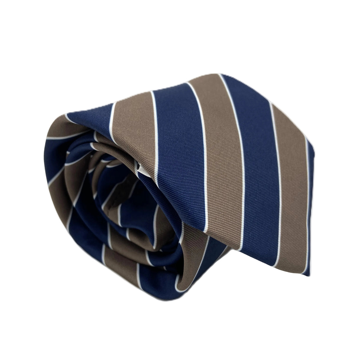 Cravatta 7 pieghe - Regimental Beige e Blu