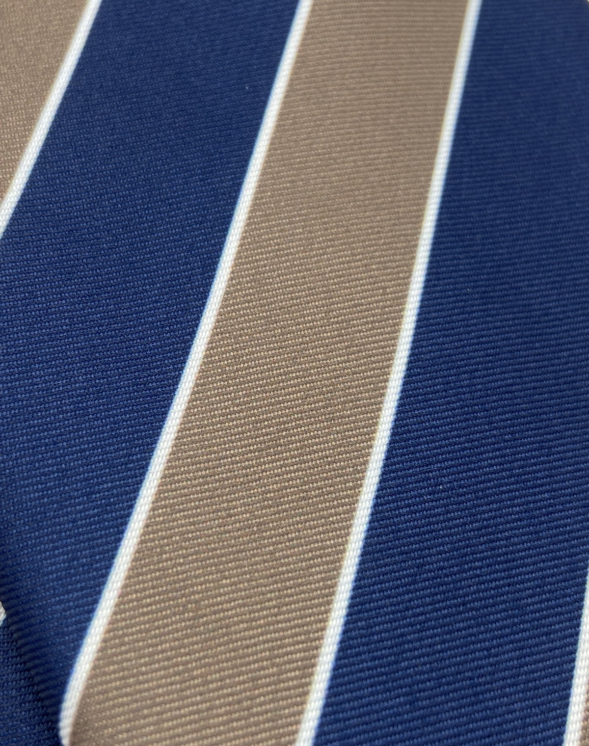 Cravatta 7 pieghe - Regimental Beige e Blu