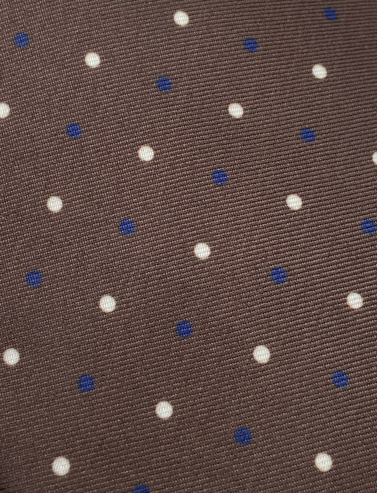 Cravatta 7 pieghe - Pois Marrone