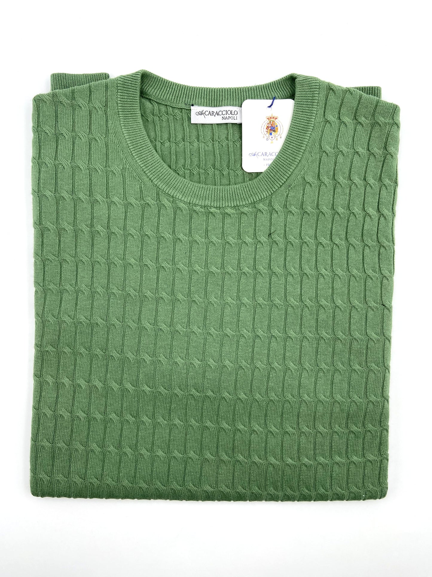 Maglia Girocollo - Intrecciata - 100% cotone | A.Caracciolo