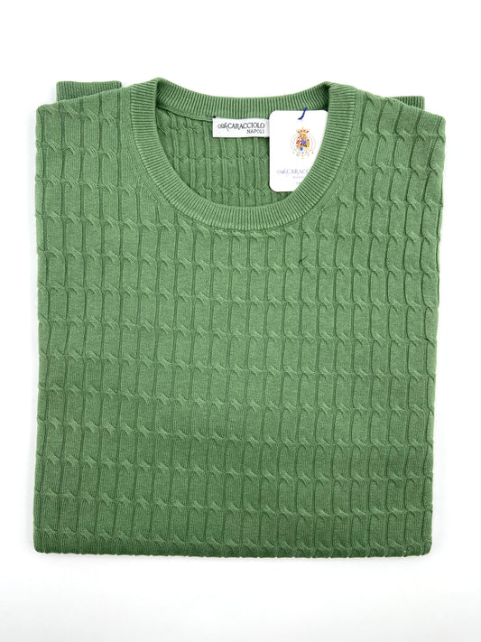 Maglia Girocollo - Intrecciata - 100% cotone | A.Caracciolo