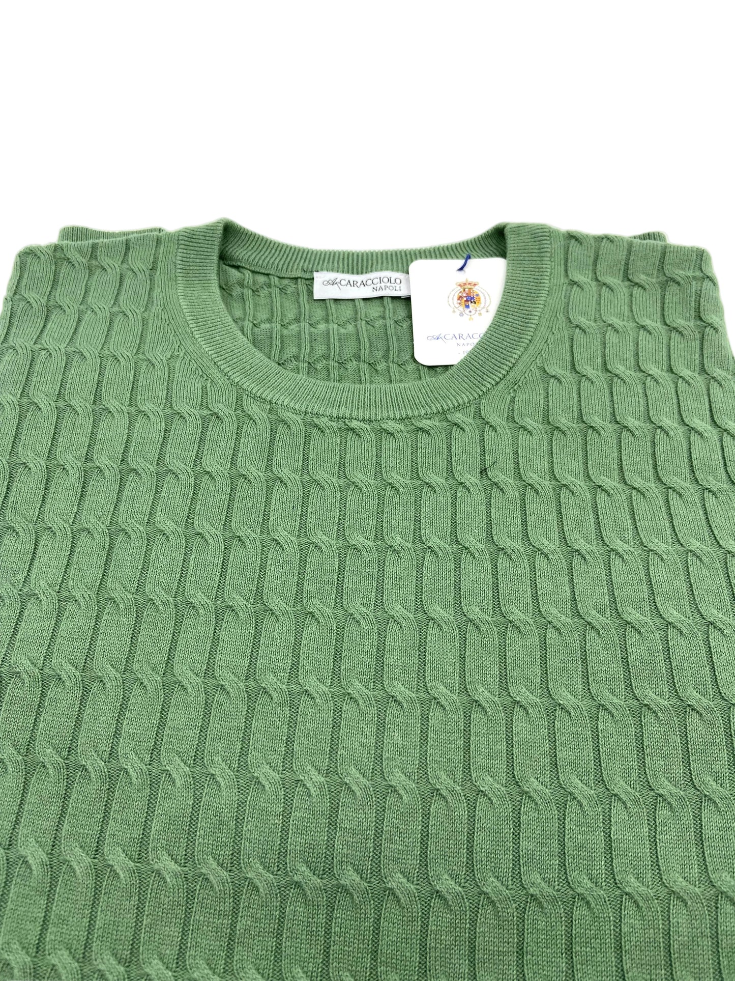 Maglia Girocollo - Intrecciata - 100% cotone | A.Caracciolo