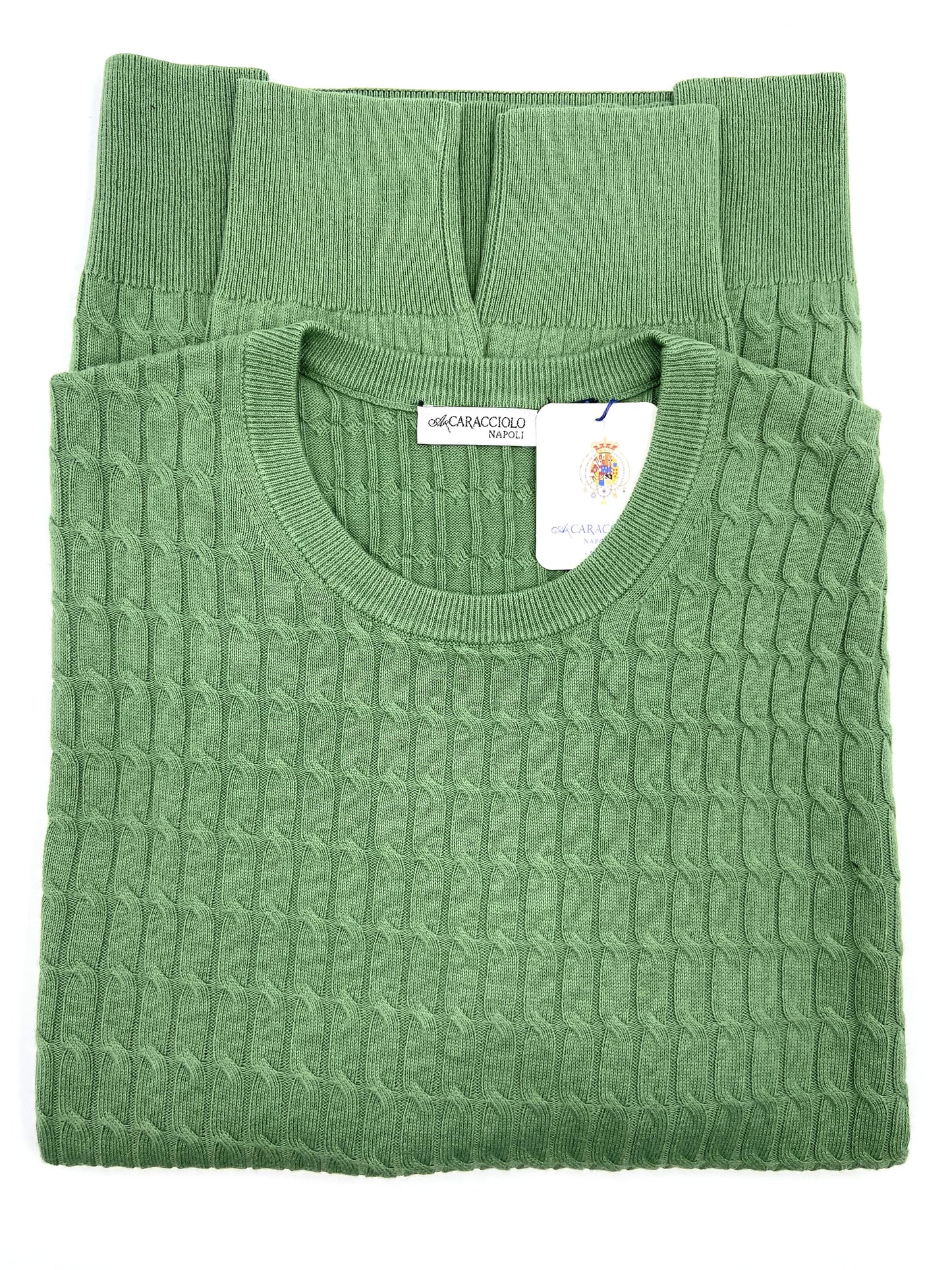 Maglia Girocollo - Intrecciata - 100% cotone | A.Caracciolo