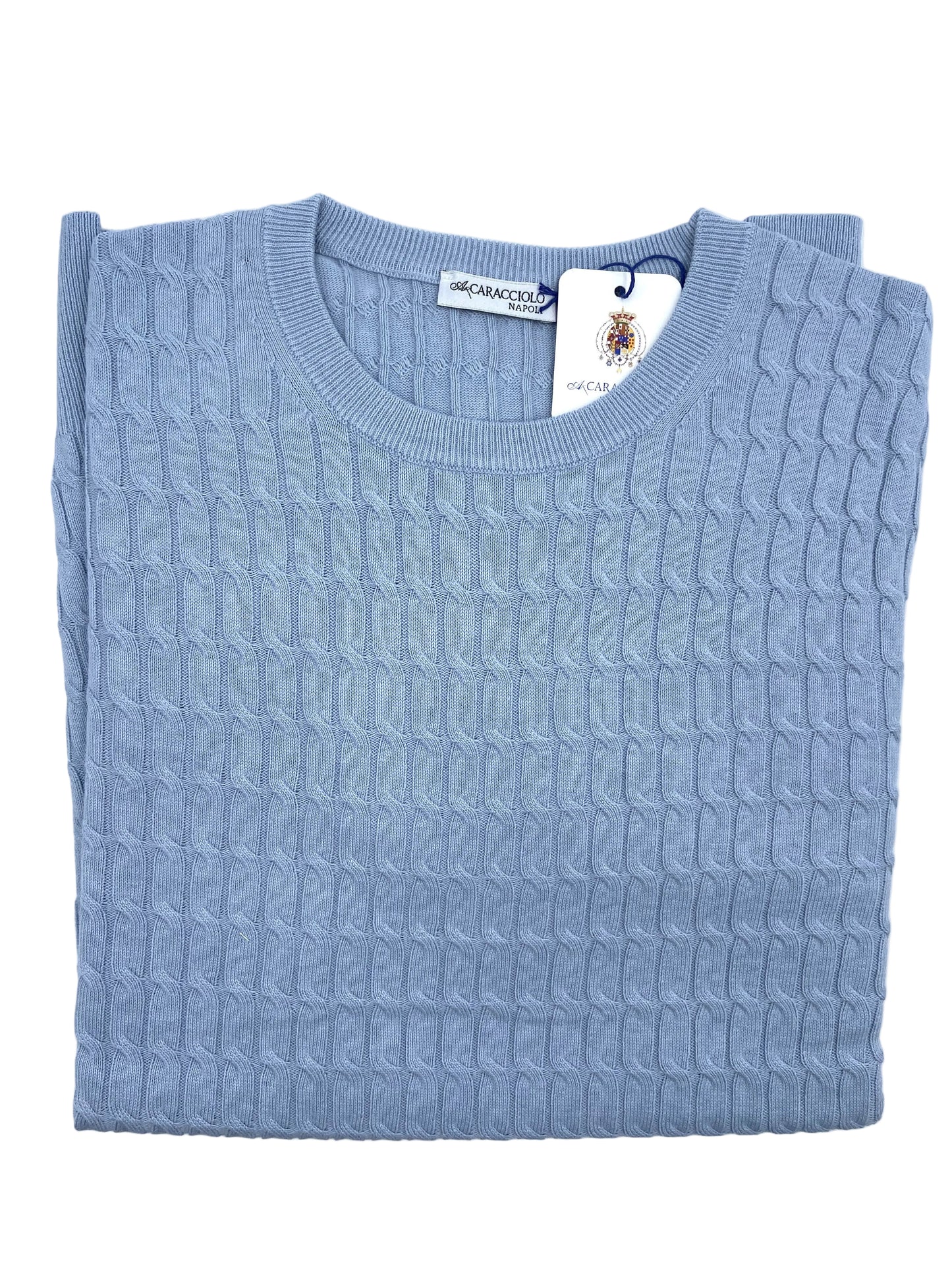 Maglia Girocollo - Intrecciata - 100% cotone | A.Caracciolo