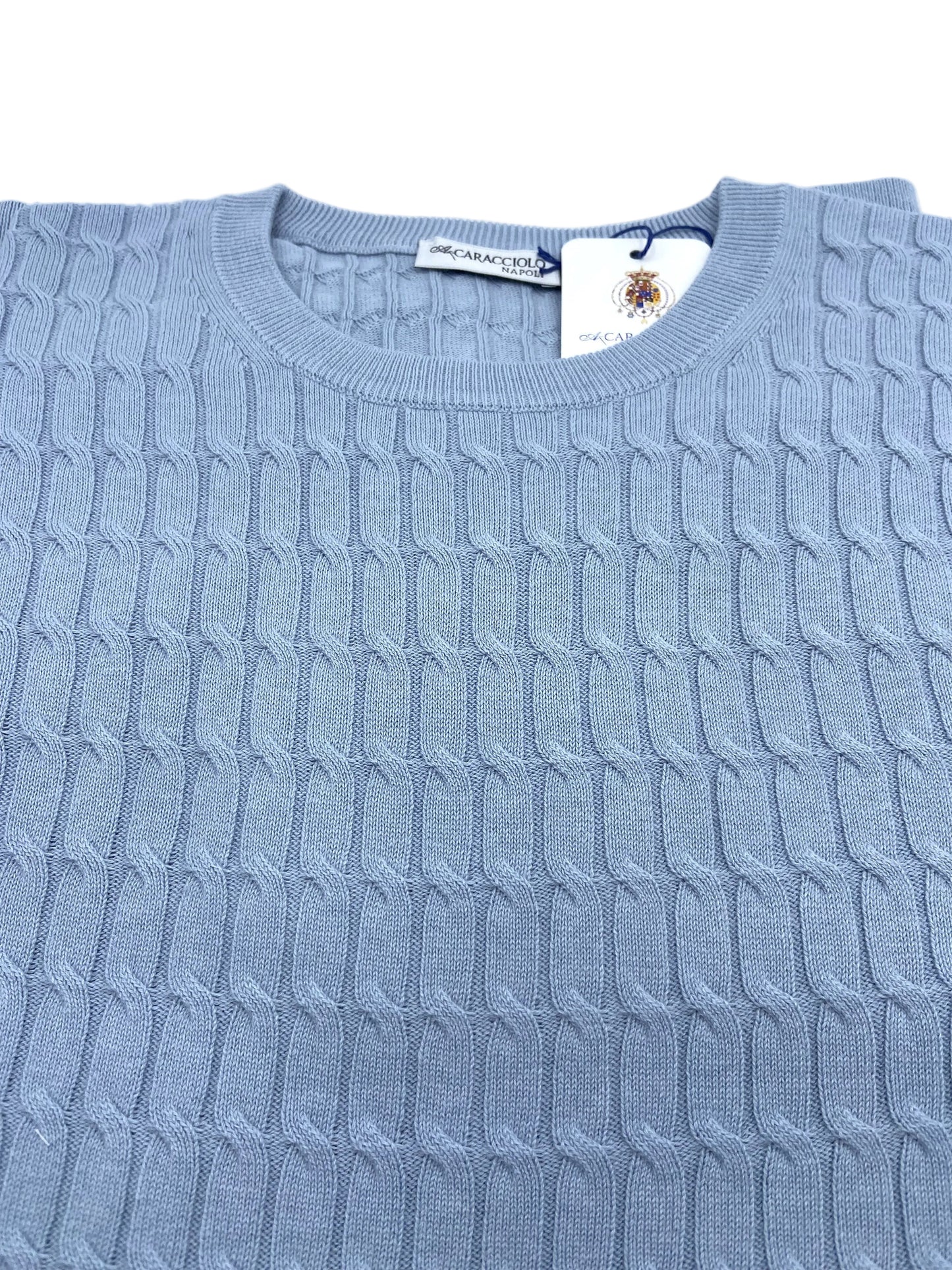 Maglia Girocollo - Intrecciata - 100% cotone | A.Caracciolo