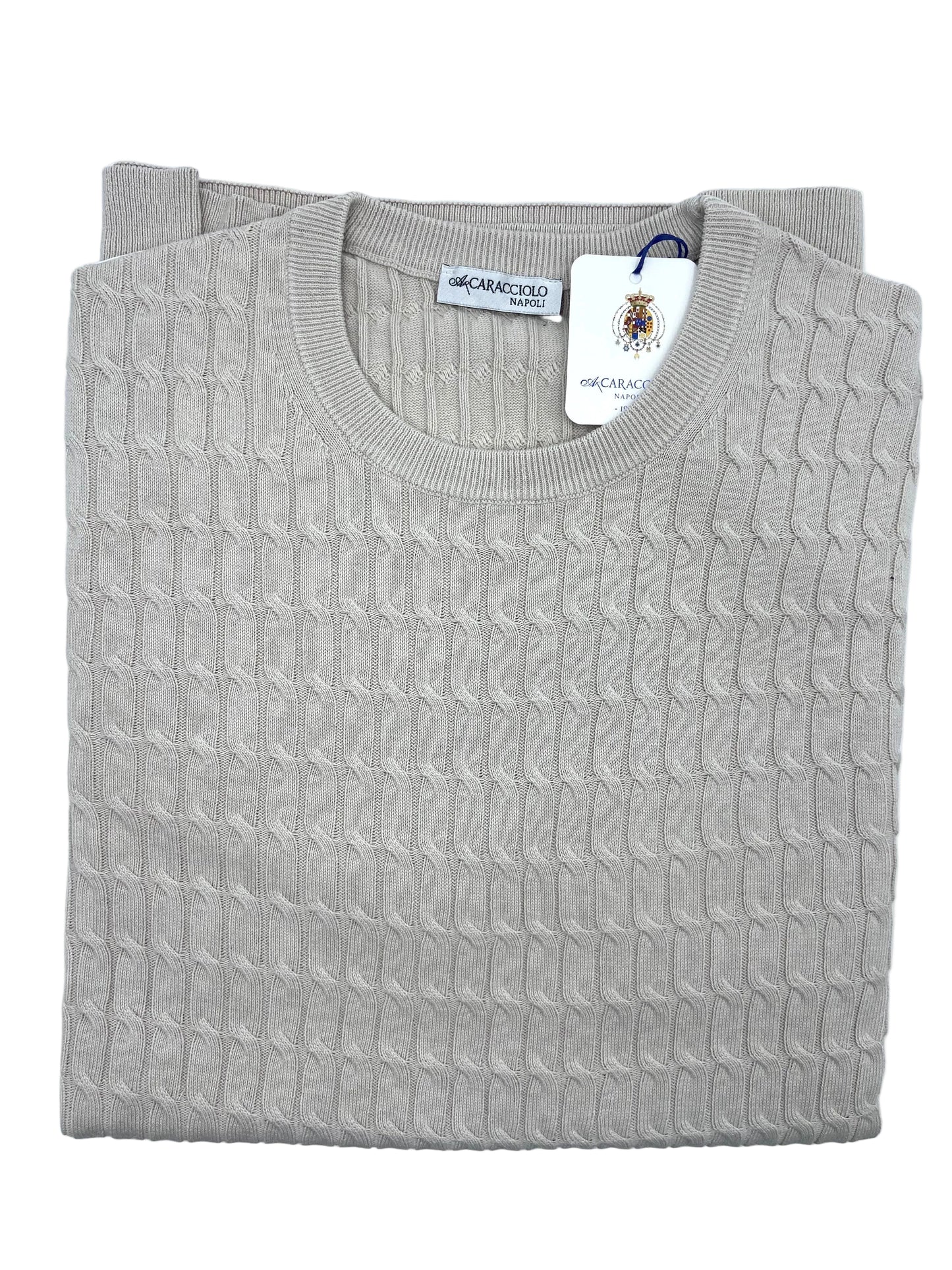 Maglia Girocollo - Intrecciata - 100% cotone | A.Caracciolo