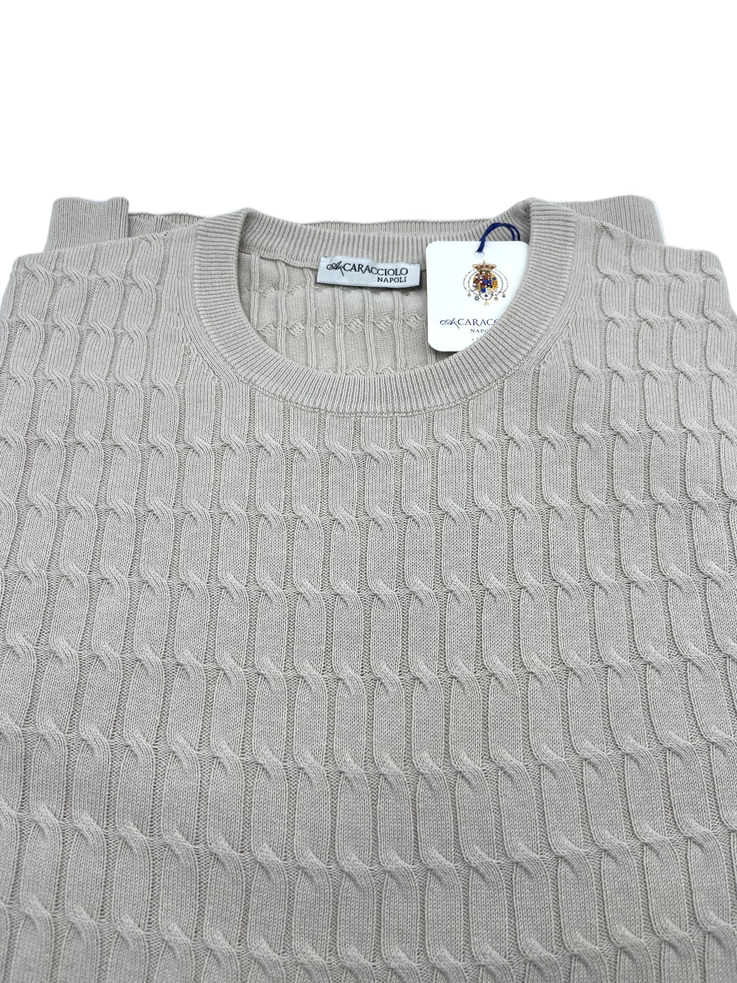 Maglia Girocollo - Intrecciata - 100% cotone | A.Caracciolo