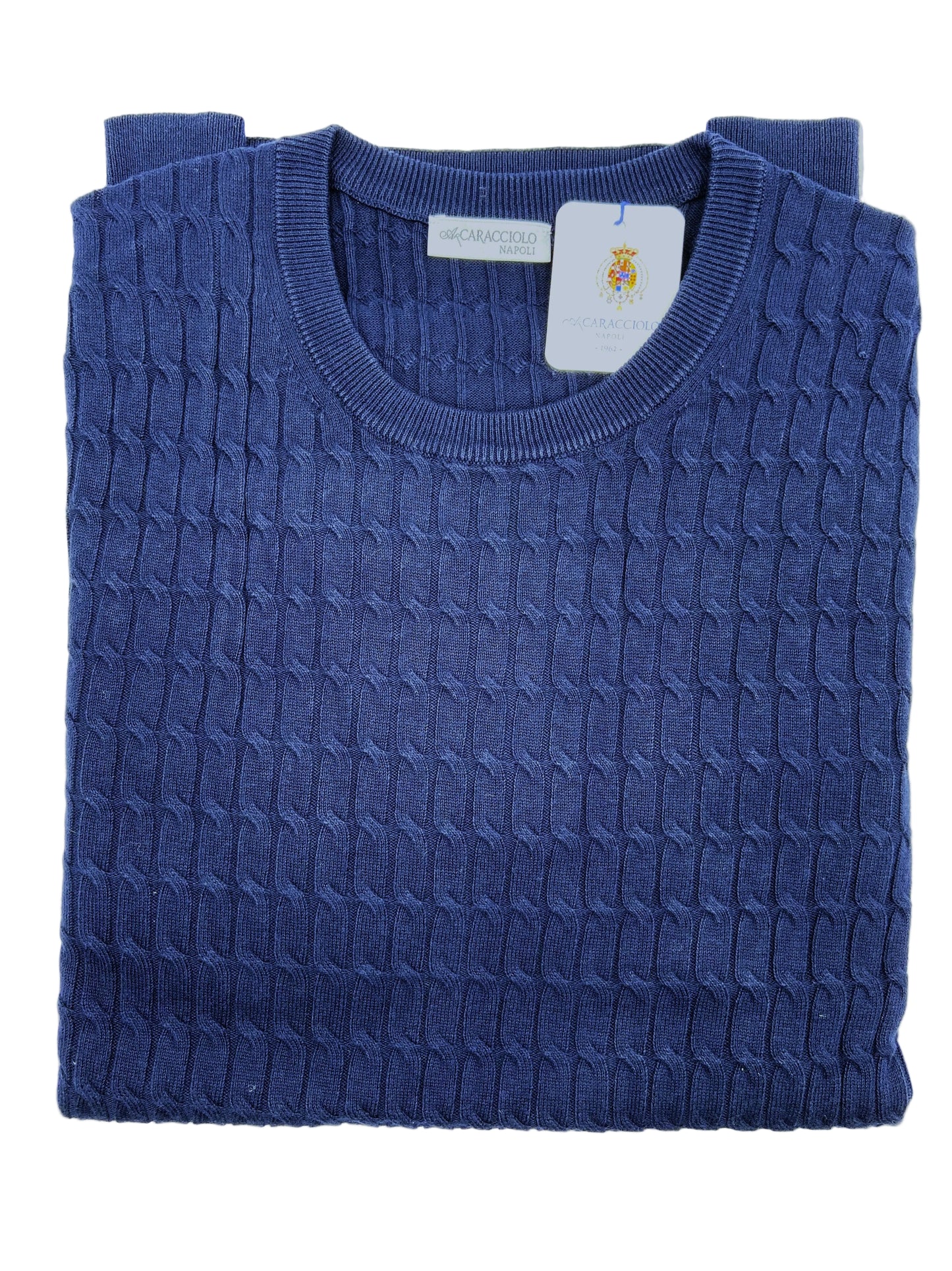 Maglia Girocollo - Intrecciata - 100% cotone | A.Caracciolo