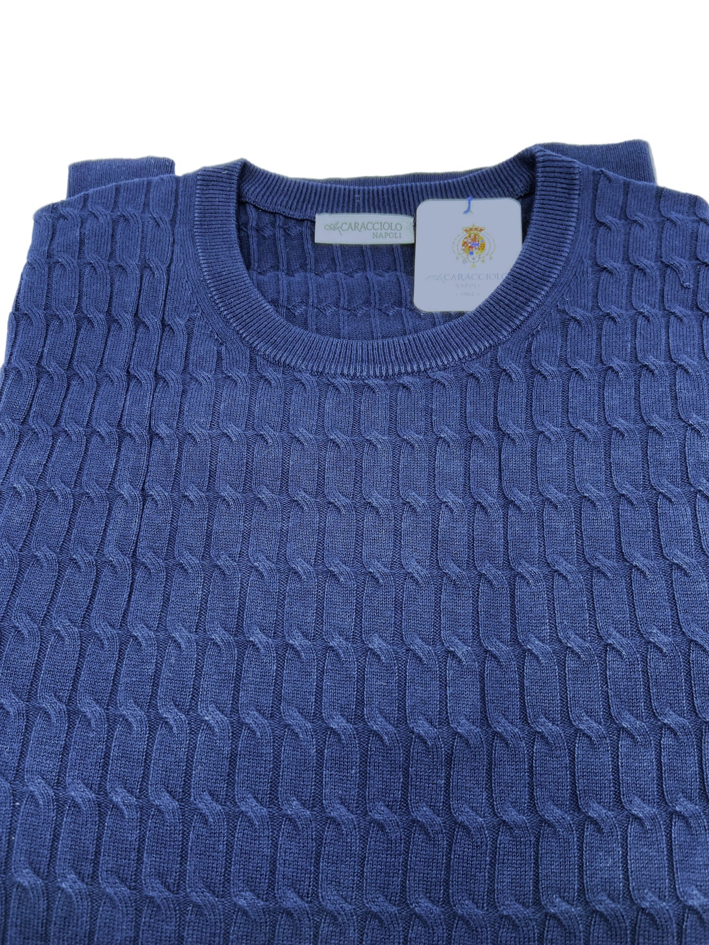 Maglia Girocollo - Intrecciata - 100% cotone | A.Caracciolo