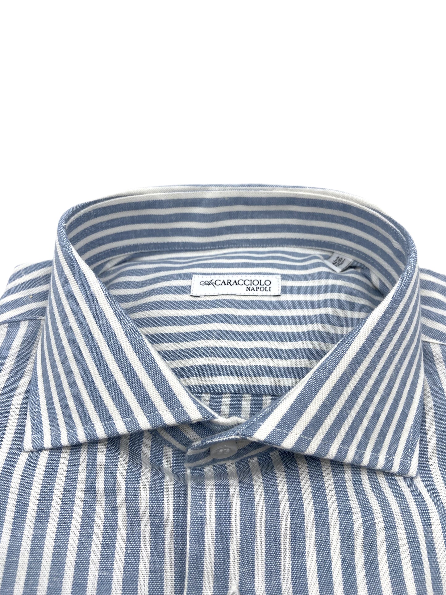 Camicia in 100% lino  - Bianco e Azzurro | A. Caracciolo
