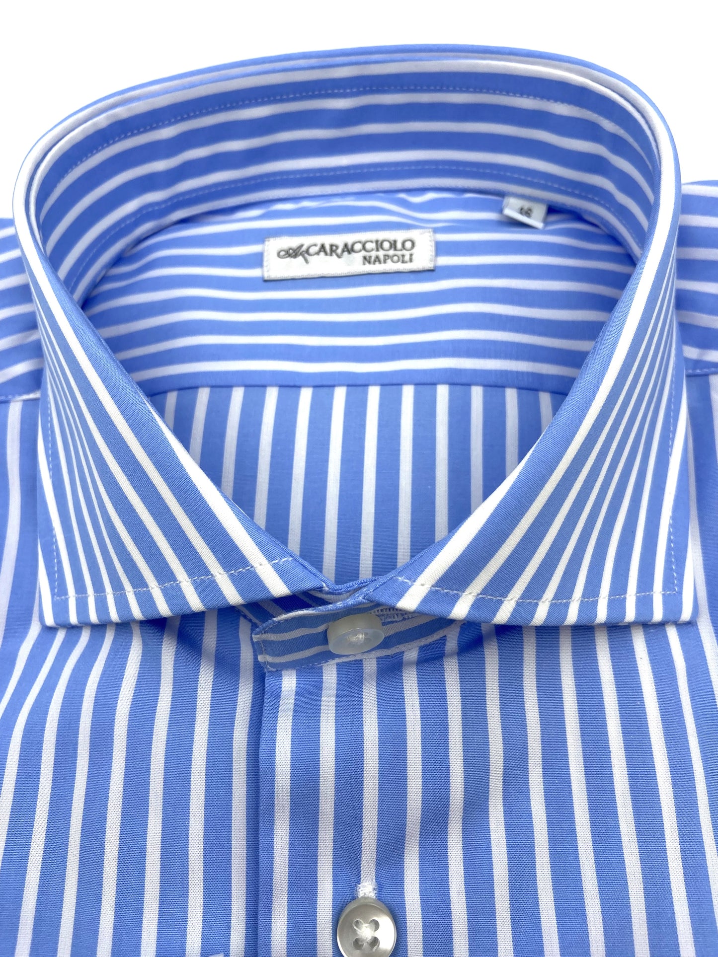 Camicia in 100% cotone - righe larghe Azzurro & Bianco | A. Caracciolo