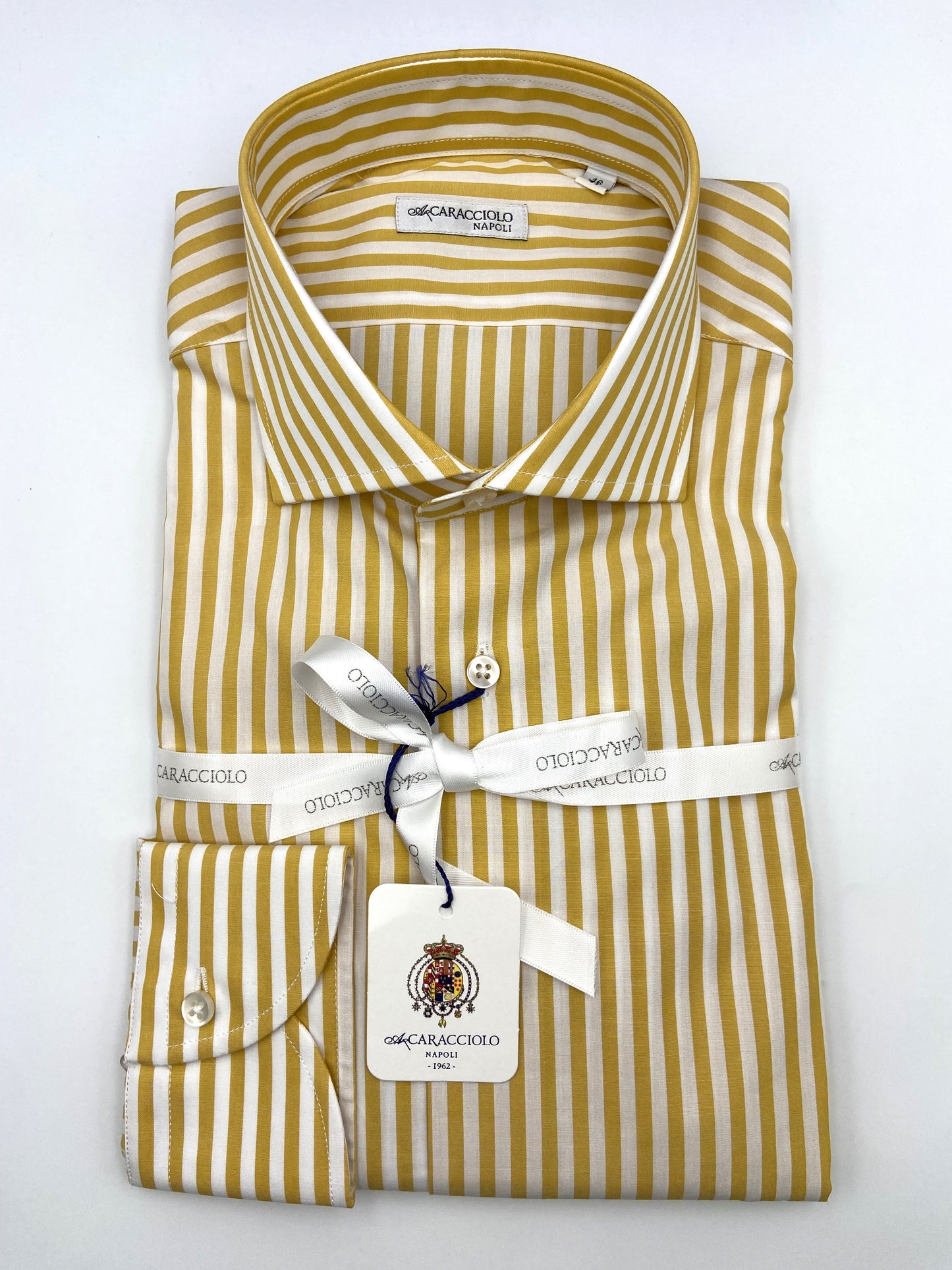 Camicia in 100% cotone - 500 Righe Giallo & Bianco | A. Caracciolo