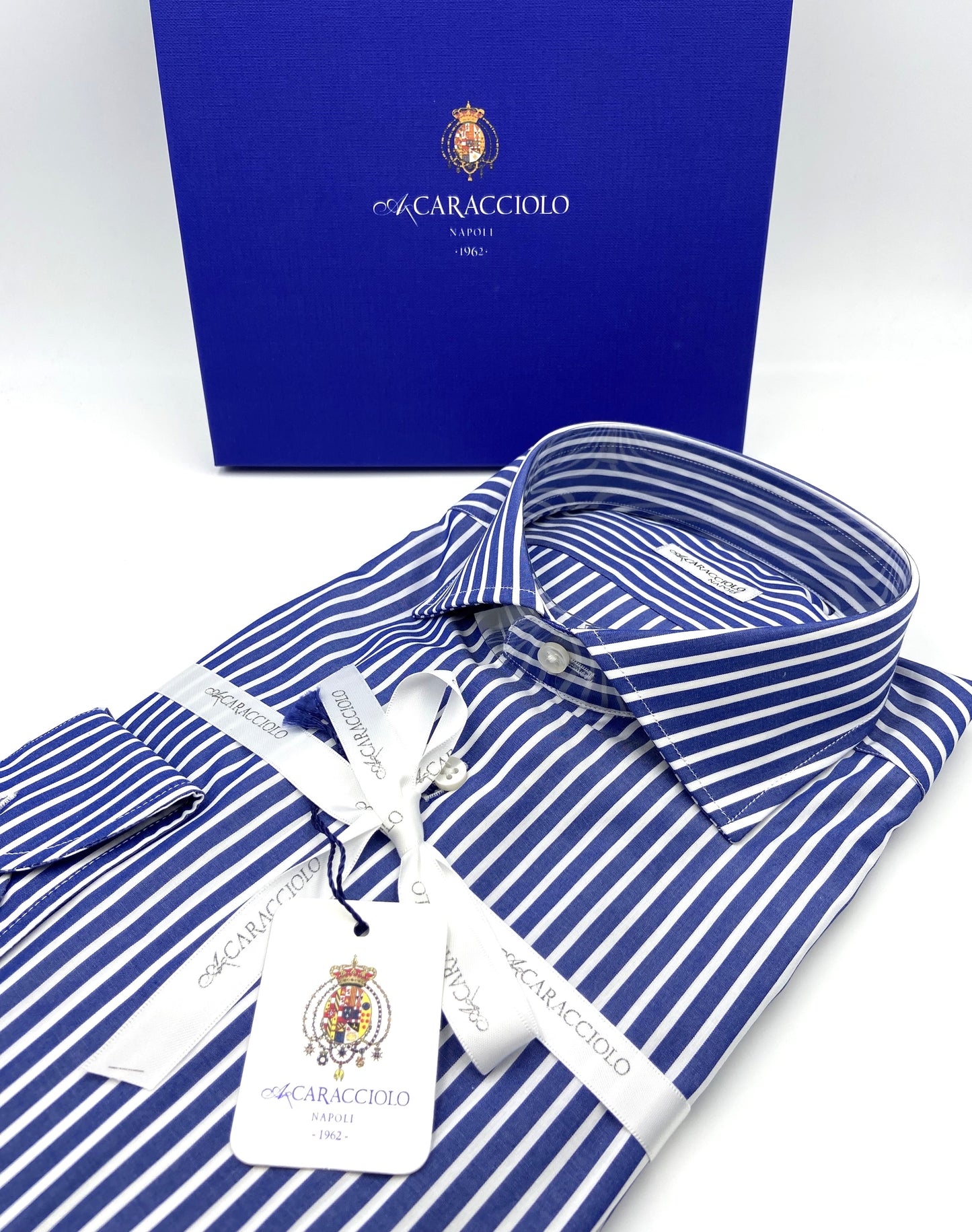 Camicia in 100% cotone - righe larghe Bluette & Bianco | A. Caracciolo