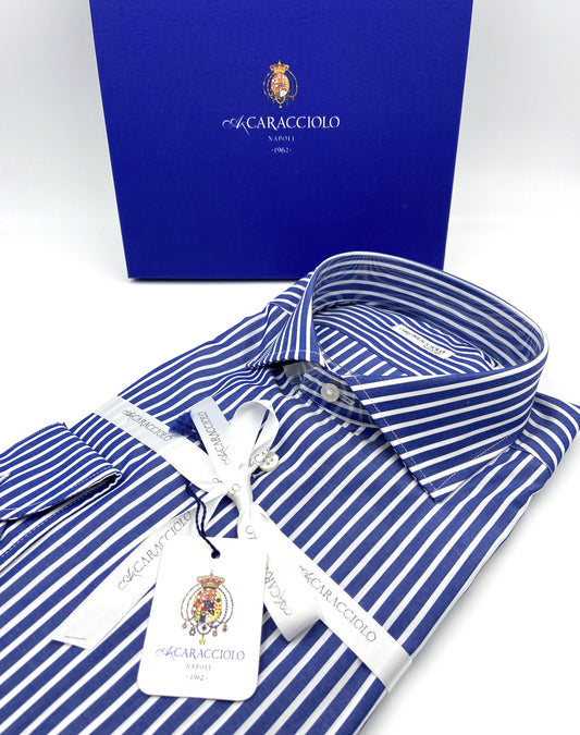 Camicia in 100% cotone - righe larghe Bluette & Bianco | A. Caracciolo