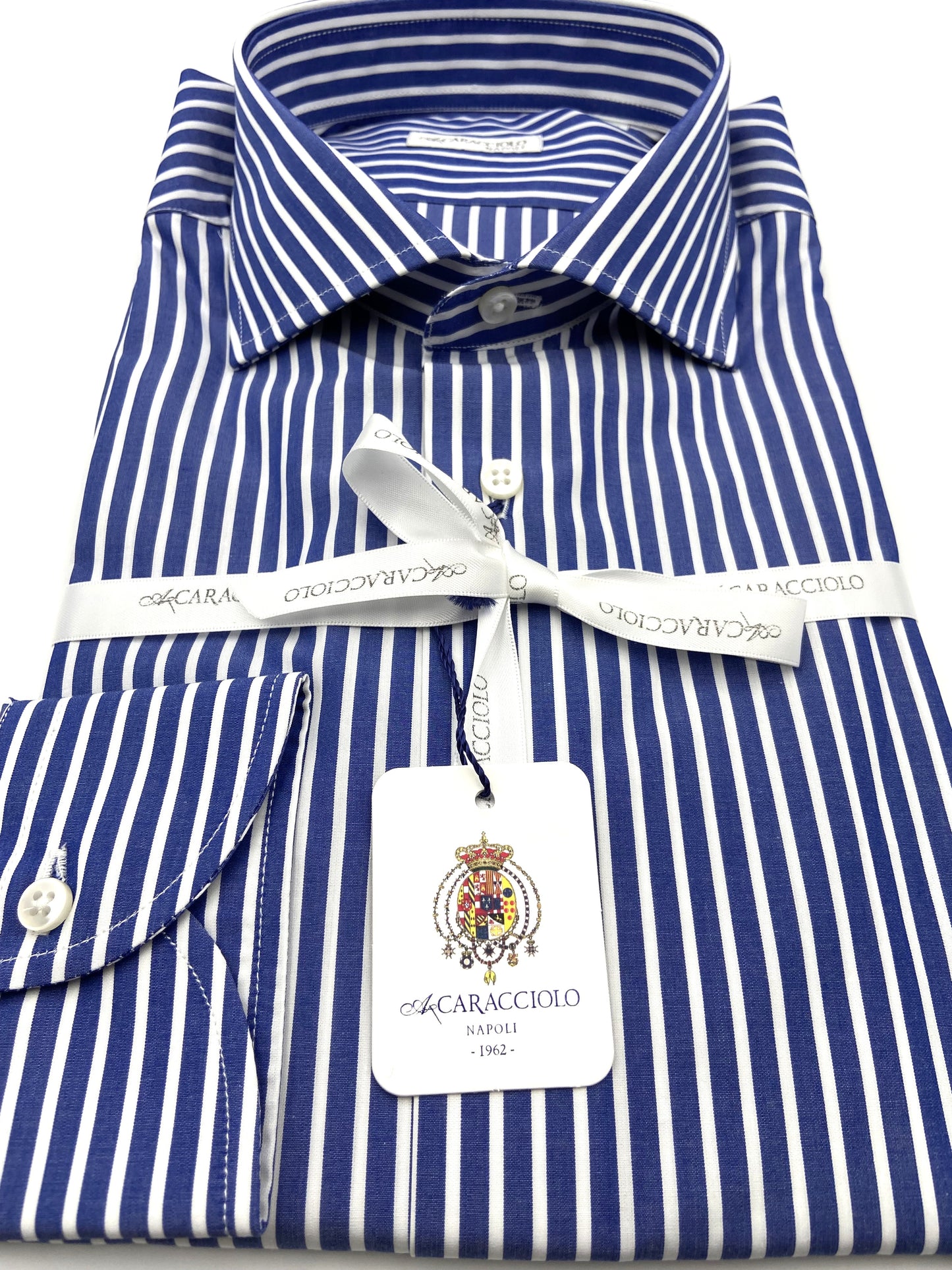 Camicia in 100% cotone - righe larghe Bluette & Bianco | A. Caracciolo