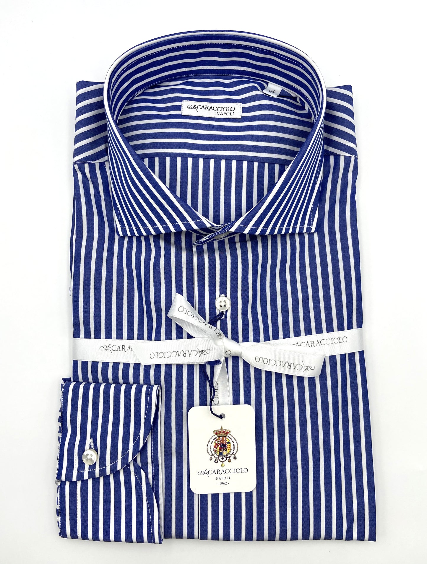 Camicia in 100% cotone - righe larghe Bluette & Bianco | A. Caracciolo