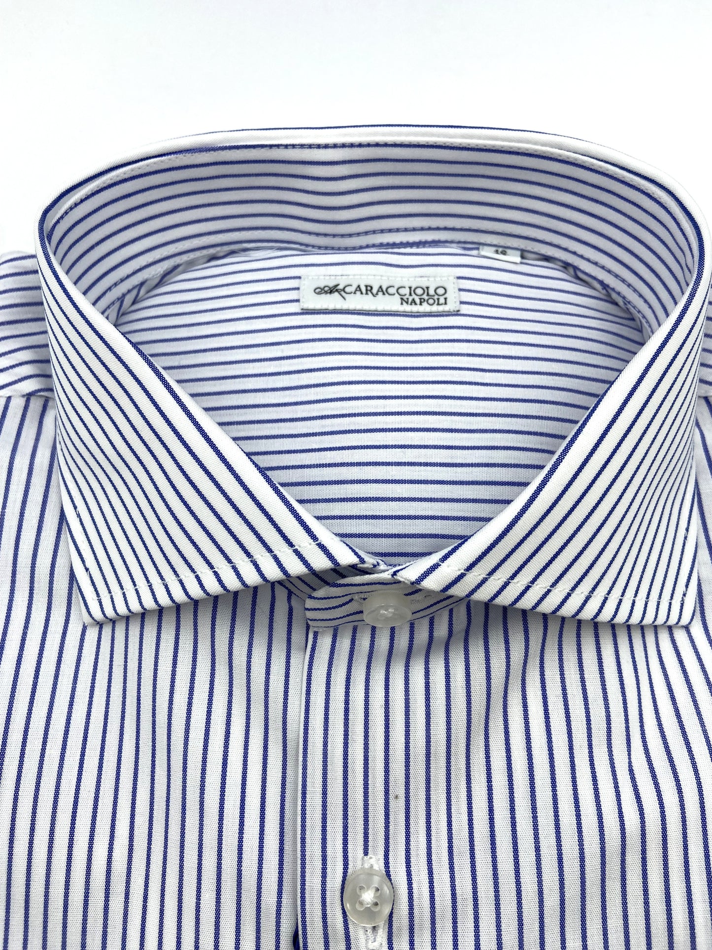 Camicia in 100% cotone - 1000 righe larghe Blu & Bianco | A. Caracciolo