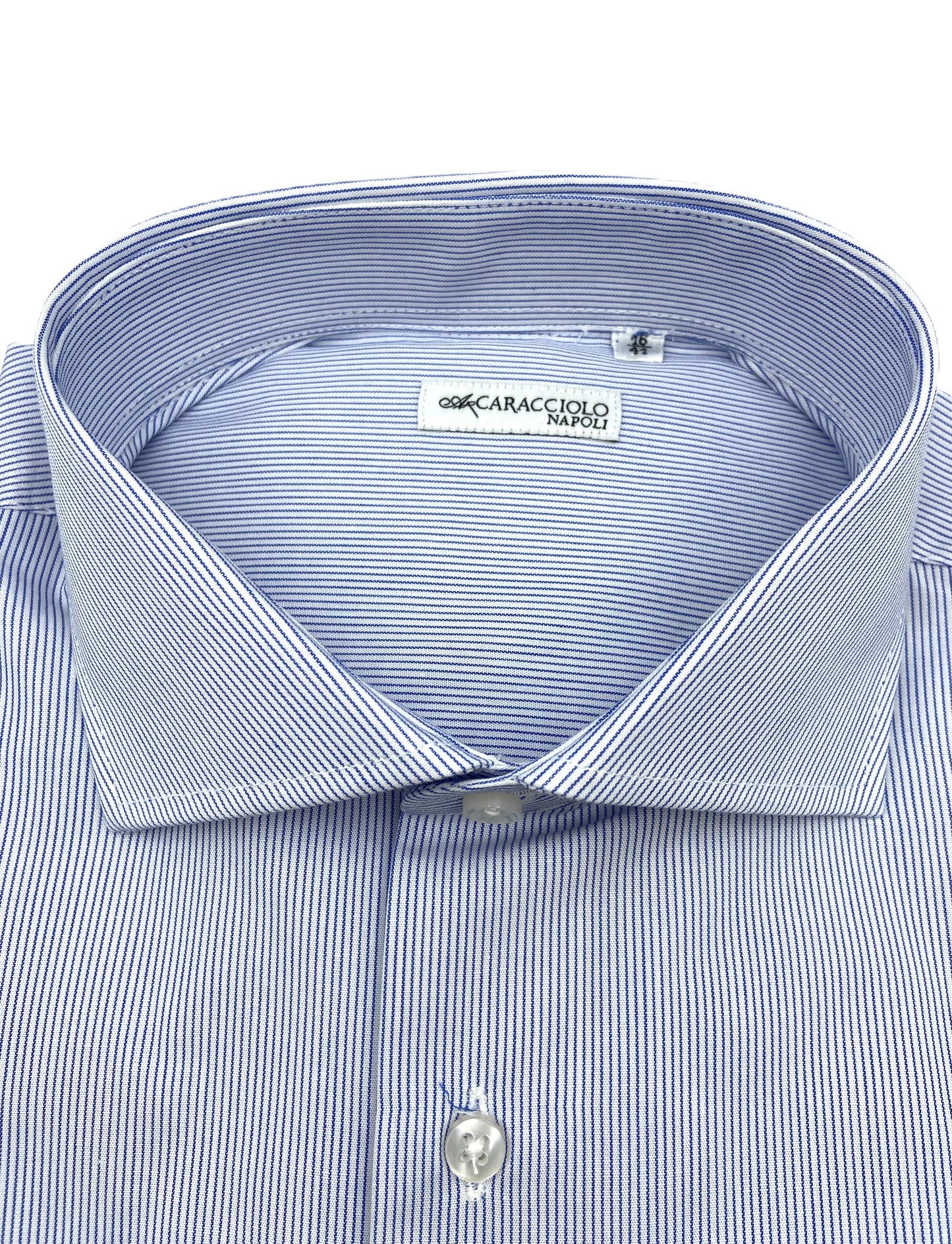 Camicia in 100% cotone - 1000 righe sottile Blu & Bianco | A. Caracciolo