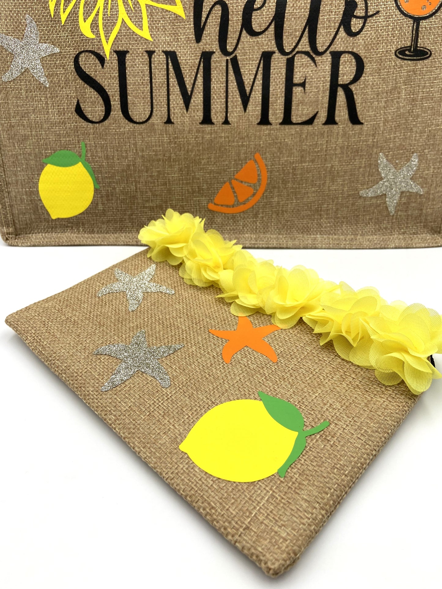 Borsa Mare in Iuta con Pochette Abbinata - Summer Vibes