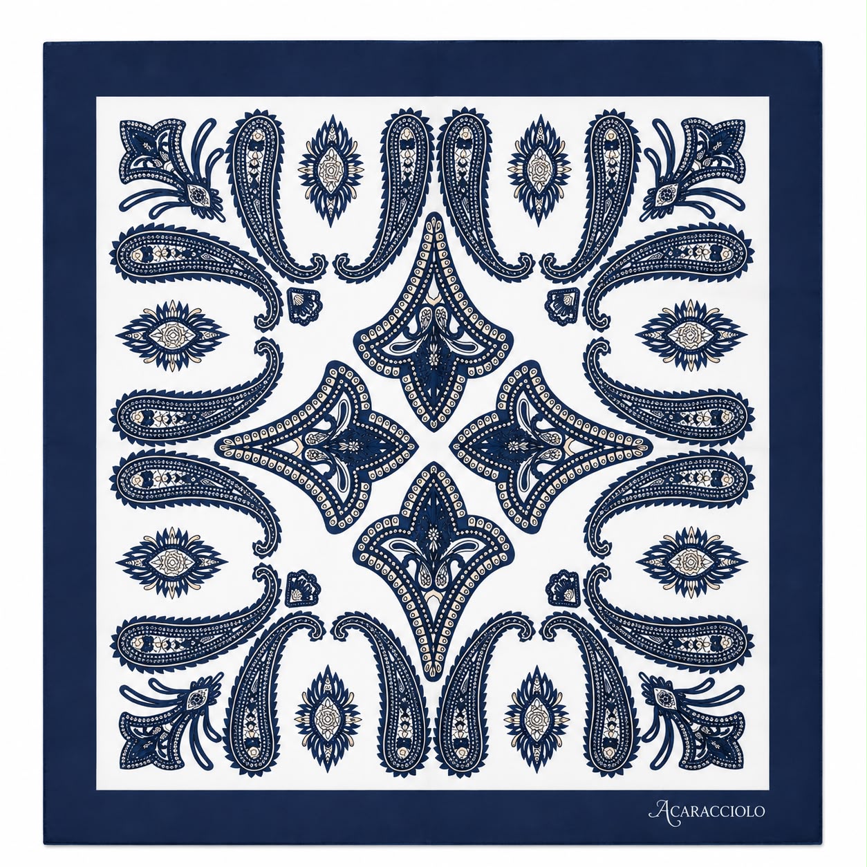 A.Caracciolo - Foulard Uomo - Tribale Bianco