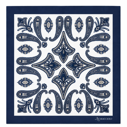 A.Caracciolo - Foulard Uomo - Tribale Bianco